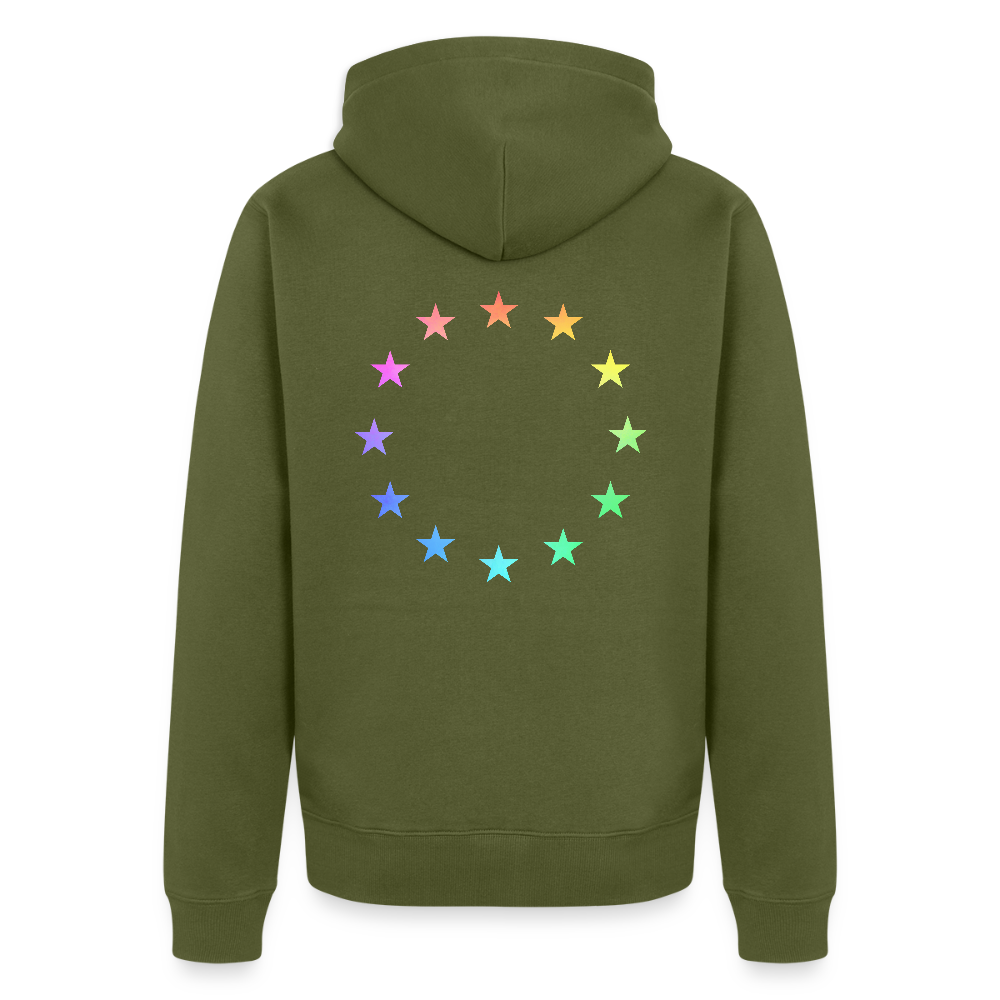 Men's Premium Hooded Jacket - "12 Stars - LGBTQ" - khaki