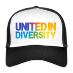 Trucker Cap - "United in Diversity - LGBTQ" - white/black