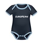 "EUROPEAN" - Baby Bio-Kurzarm-Kontrastbody - navy/sky