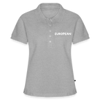 "EUROPEAN" - Frauen Premium Bio Polo Shirt - heather grey
