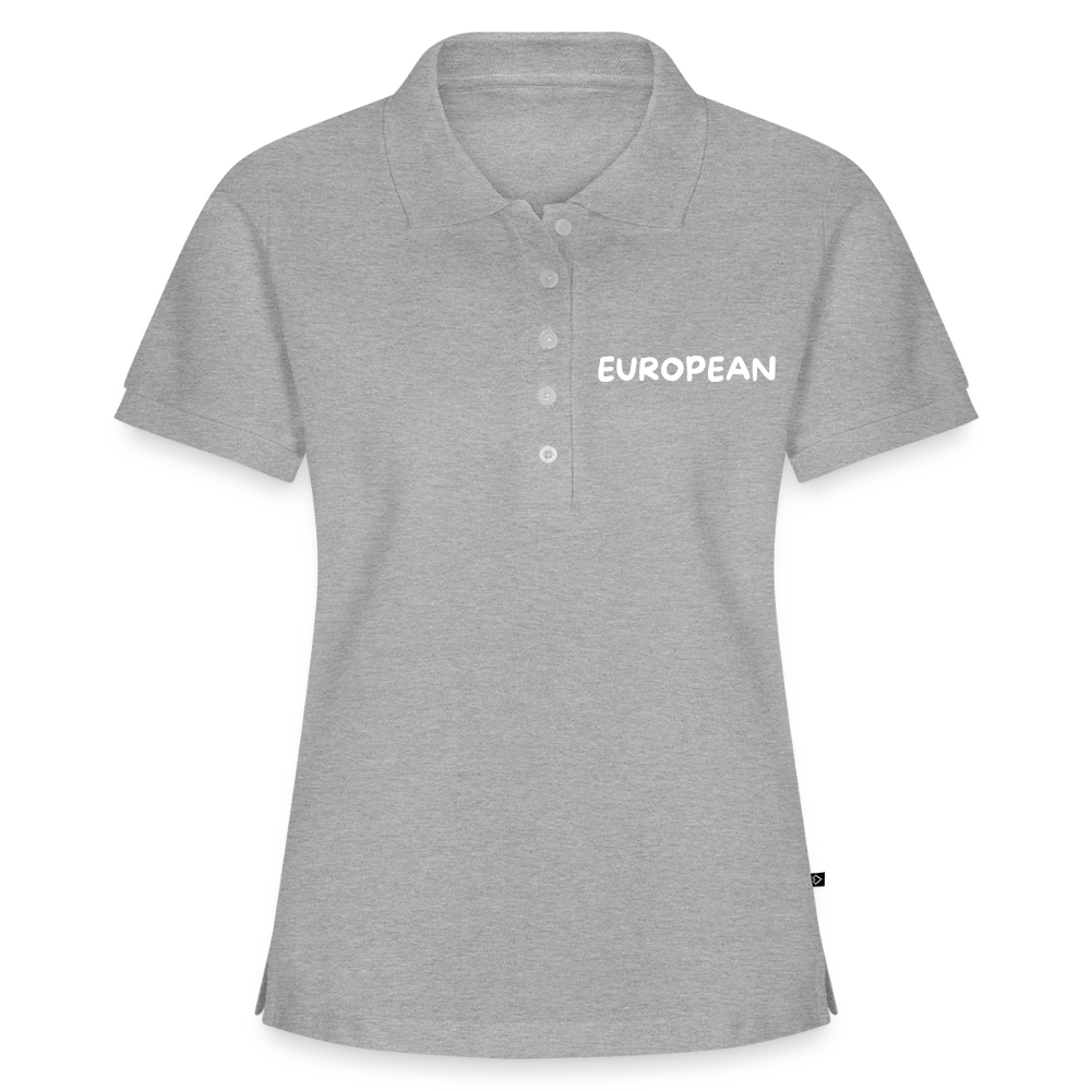 "EUROPEAN" - Frauen Premium Bio Polo Shirt - heather grey