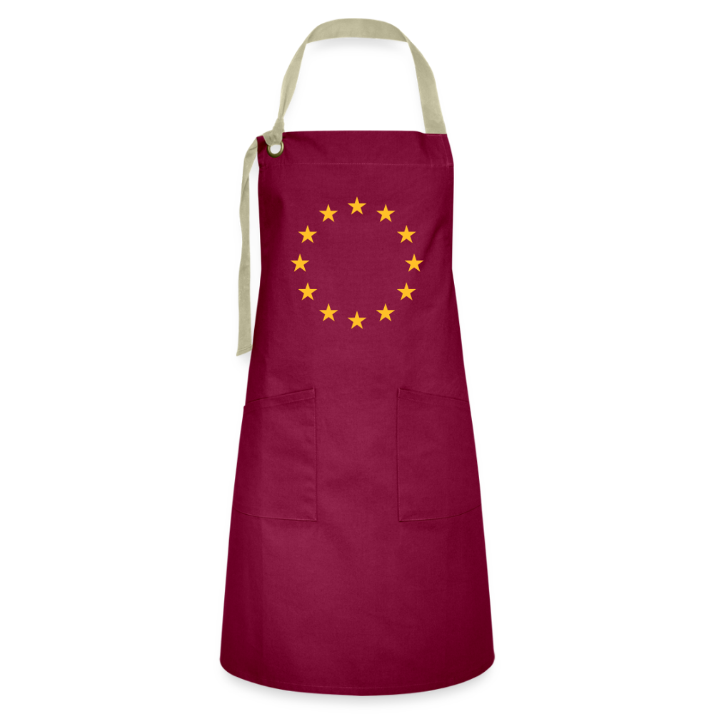 "12-Mini" - Artisan Apron - burgundy / desert sand