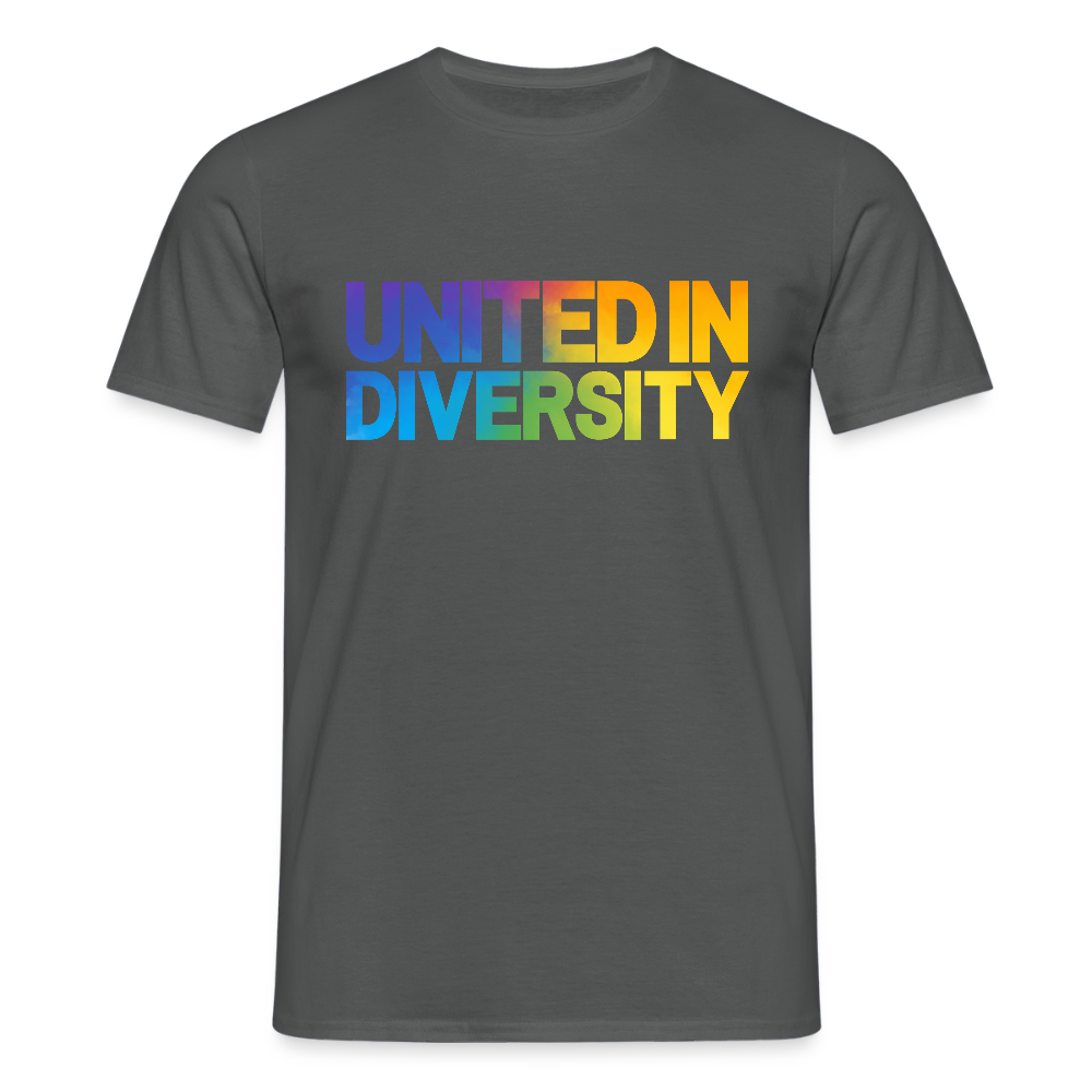 Men's T-Shirt - "United in Diversity - LGBTQ" - charcoal grey