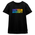 Teenager Premium T-Shirt  - "United in Diversity - LGBTQ" - black