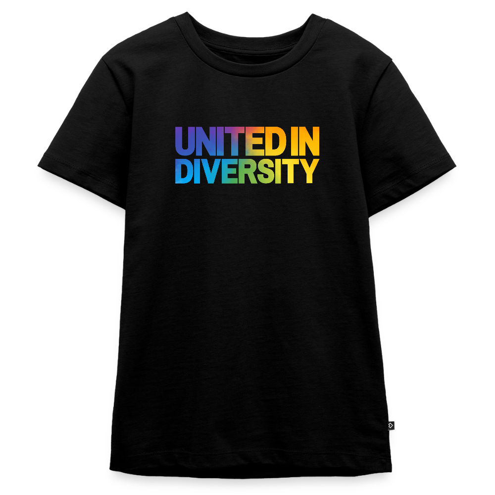 Teenager Premium T-Shirt  - "United in Diversity - LGBTQ" - black