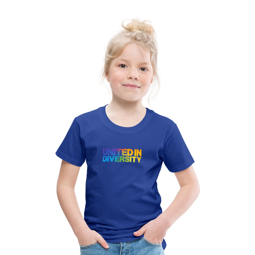Kids' Premium T-Shirt  - "United in Diversity - LGBTQ" - royal blue