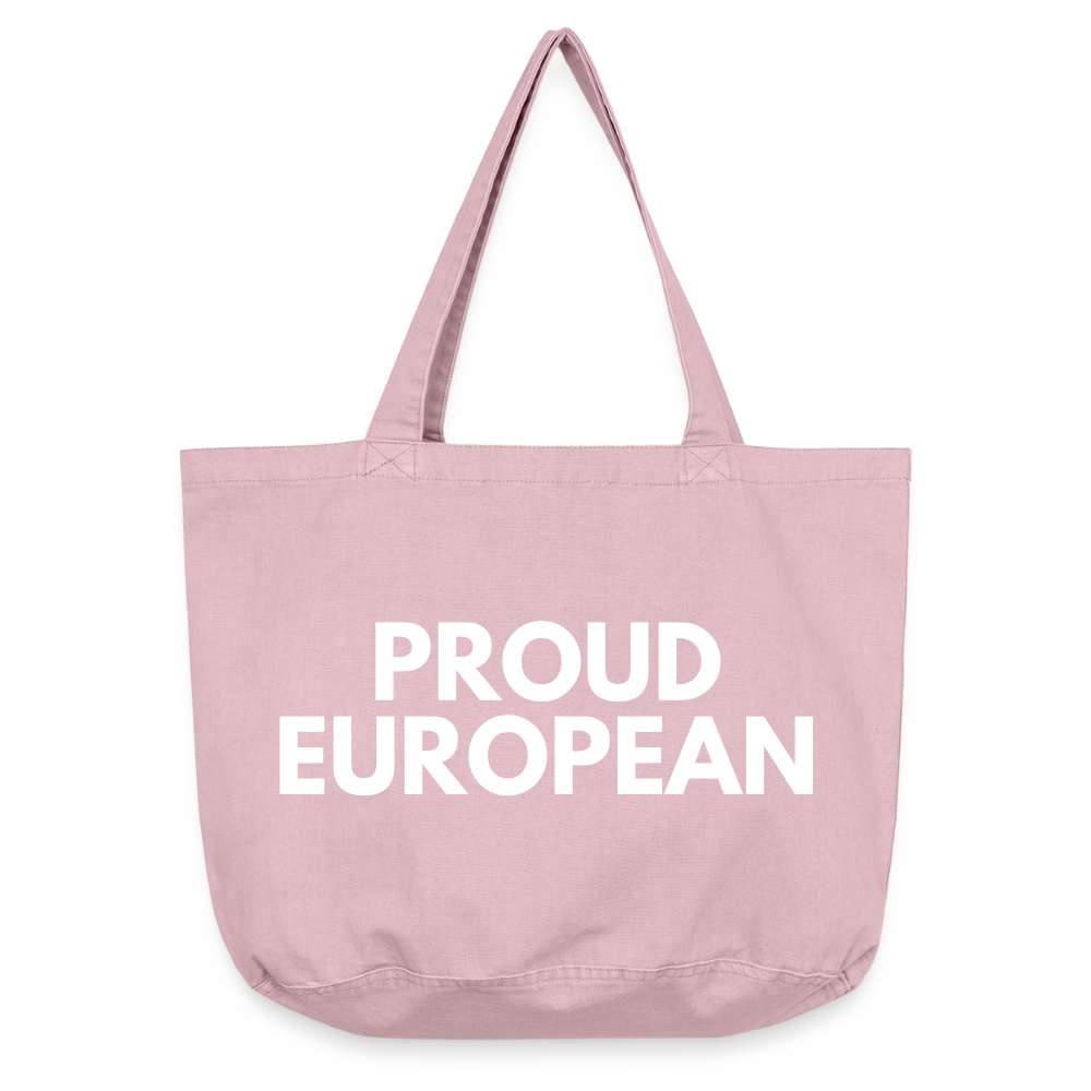 "PROUD EUROPEAN" - Vintage-Washed Shopper - vintage rose