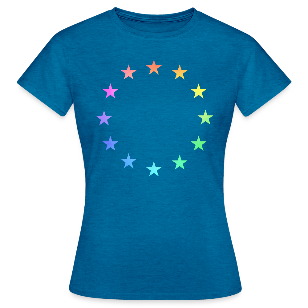 Women's T-Shirt - "12 Stars - LGBTQ" - antique blue sapphire heather