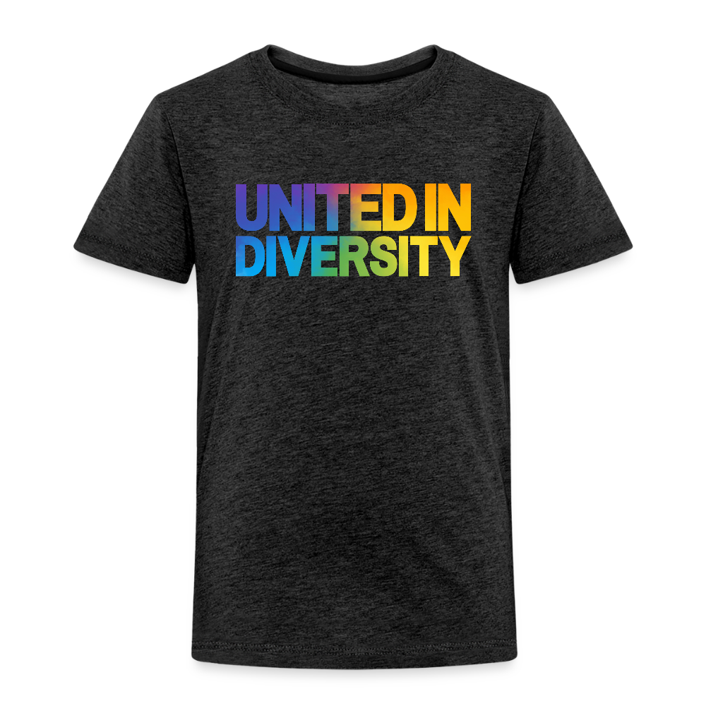 Kids' Premium T-Shirt  - "United in Diversity - LGBTQ" - charcoal grey