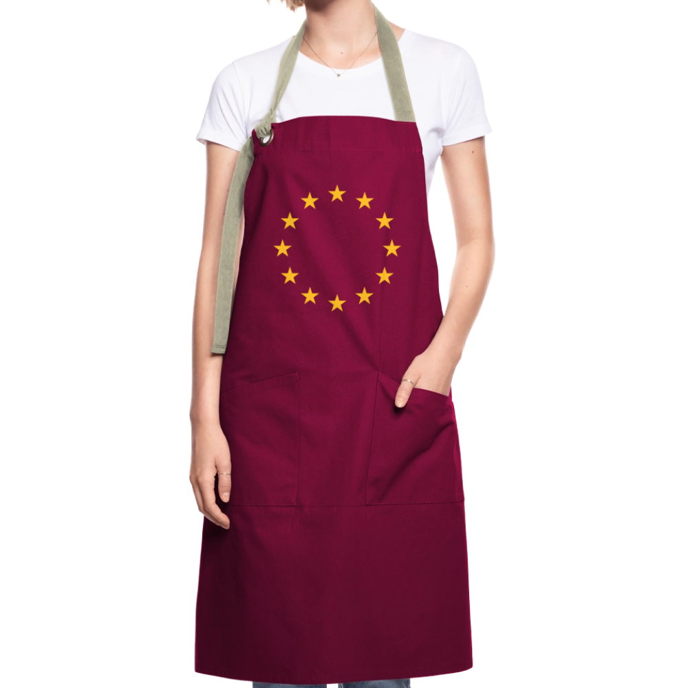 "12-Mini" - Artisan Apron - burgundy / desert sand