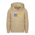 Teen Hoodie - "United in Diversity - LGBTQ" - sand