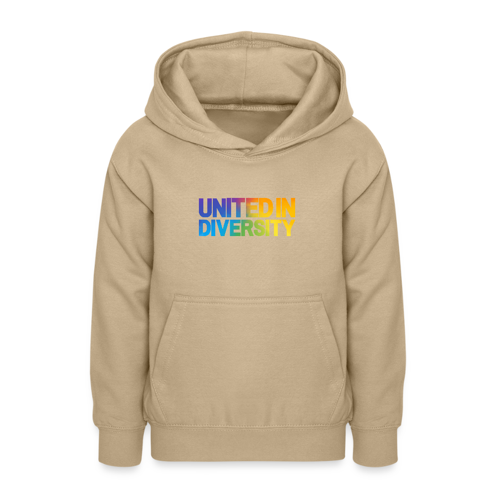 Teen Hoodie - "United in Diversity - LGBTQ" - sand