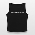 "PROUD EUROPEAN" - Frauen Tank Top mit U-Boot-Ausschnitt - black