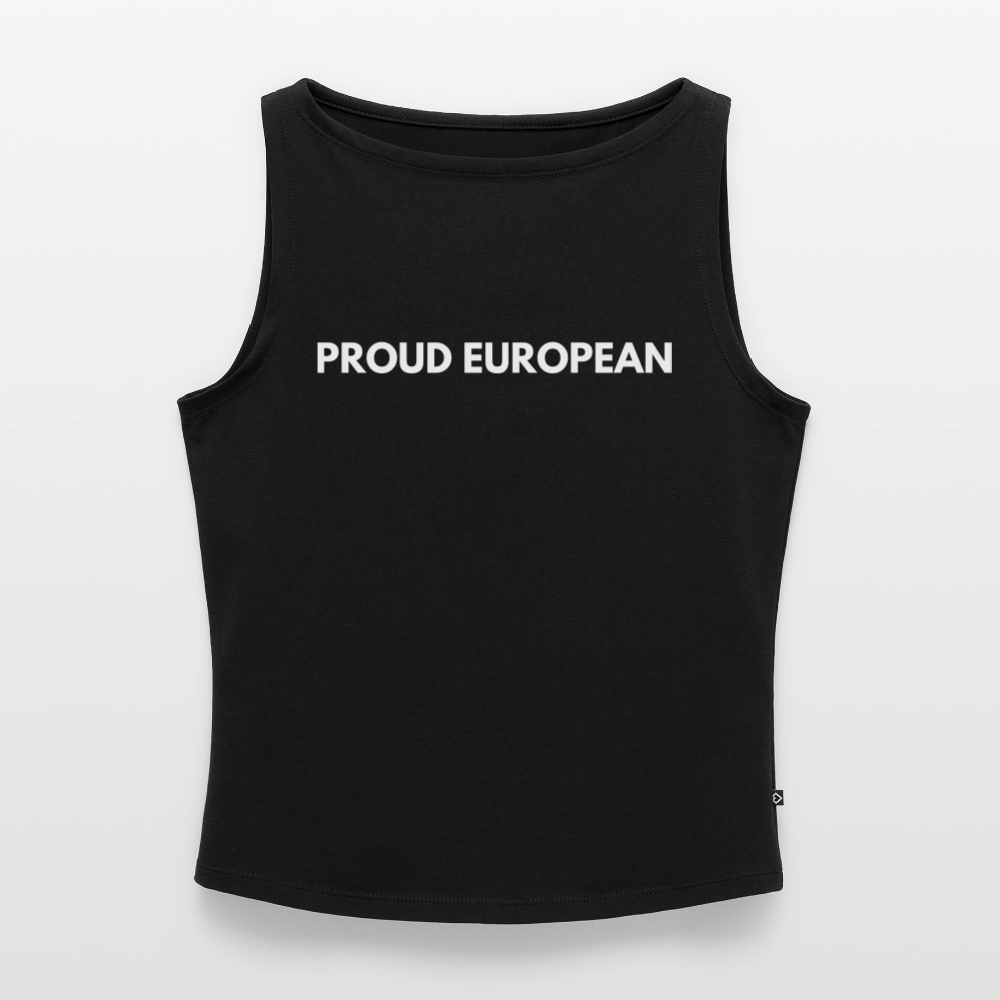 "PROUD EUROPEAN" - Frauen Tank Top mit U-Boot-Ausschnitt - black