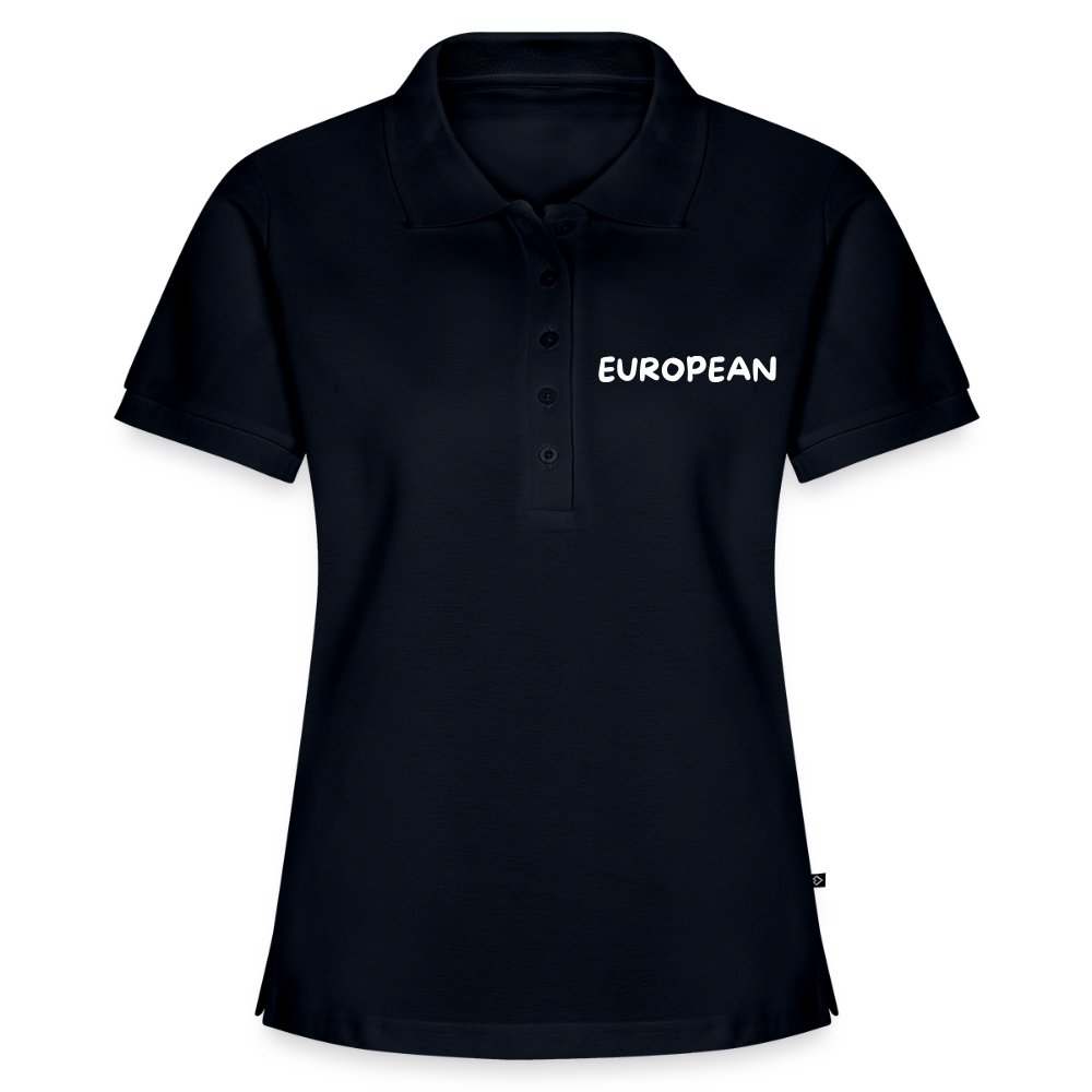 "EUROPEAN" - Frauen Premium Bio Polo Shirt - navy