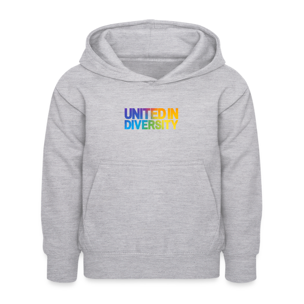 Kids Hoodie - "United in Diversity - LGBTQ" - light heather grey