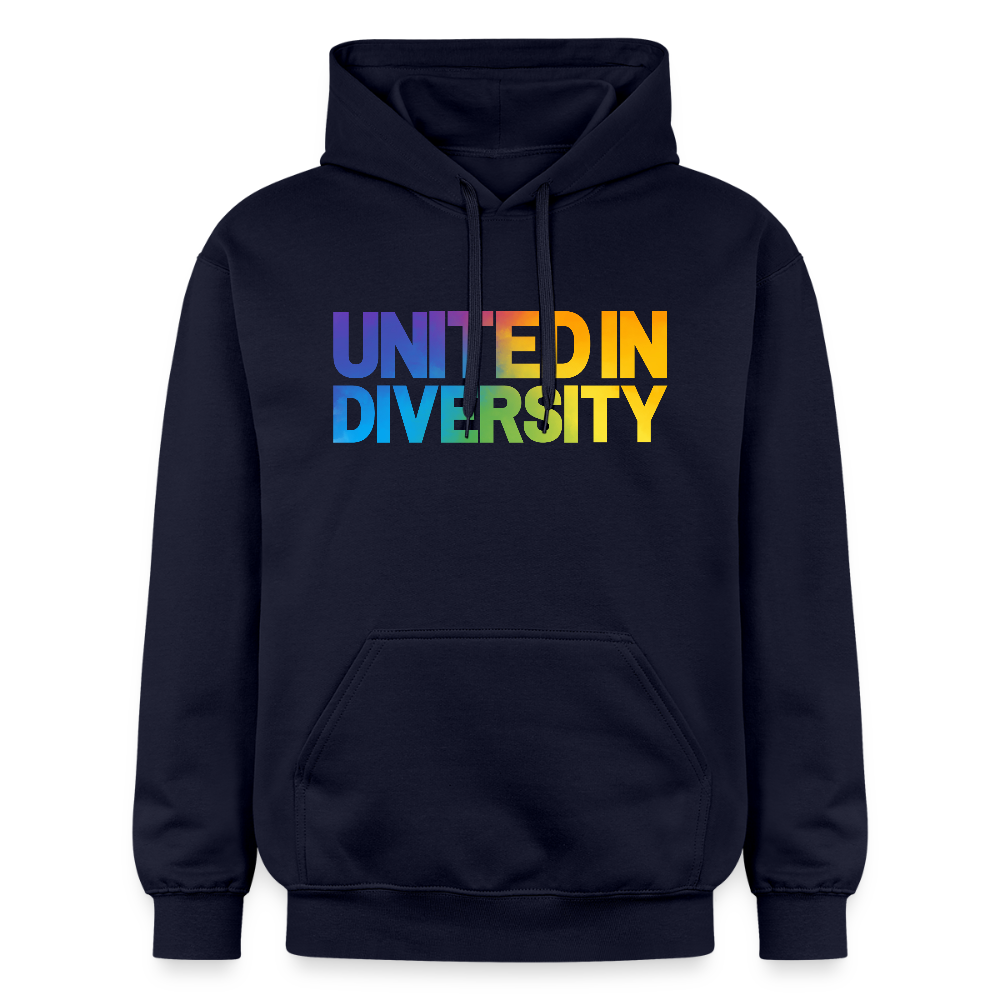 Gildan Unisex Softstyle® Midweight Hoodie  - "United in Diversity - LGBTQ" - navy