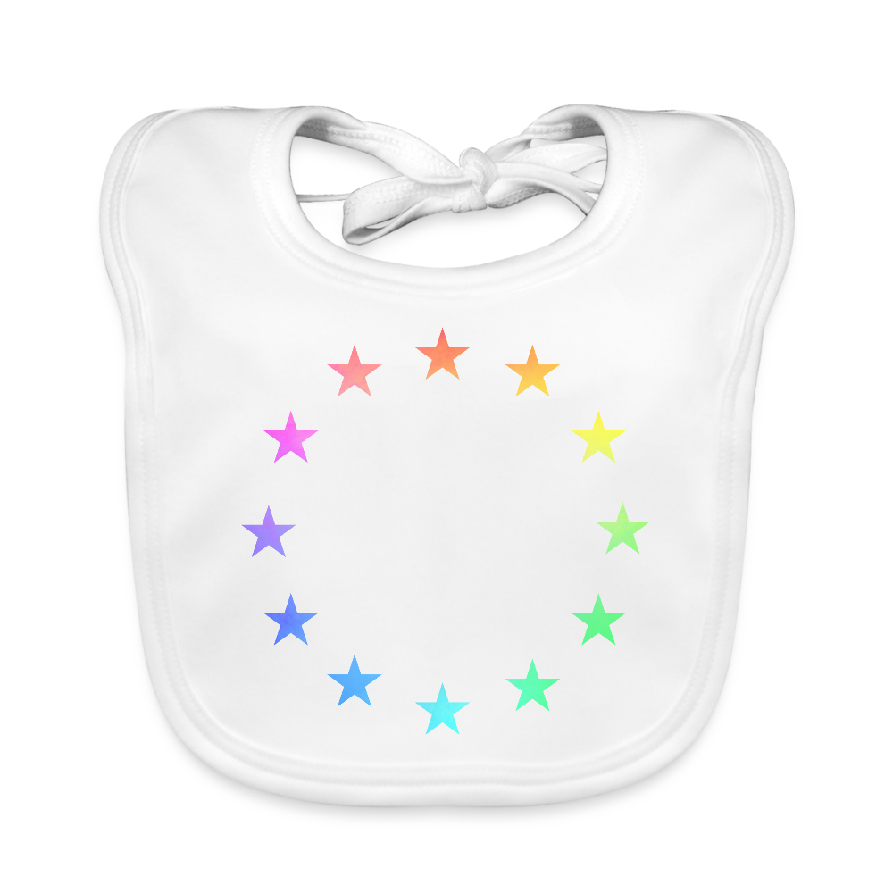 Baby Organic Bib - "12 Stars - LGBTQ" - white