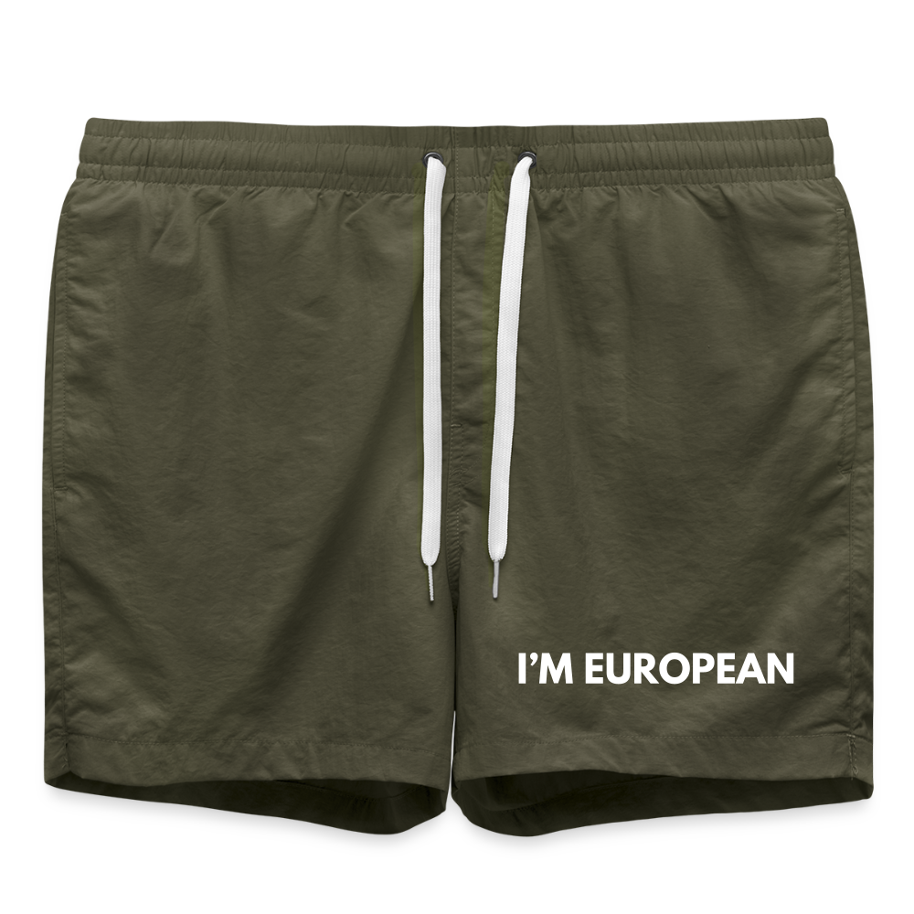 "I'M EUROPEAN" - Badeshorts - olive