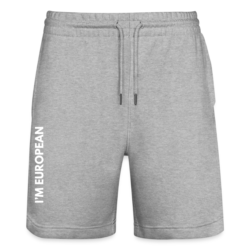 "I'M EUROPEAN" - Stanley/Stella Unisex Bio Joggingshorts Trainer - heather grey