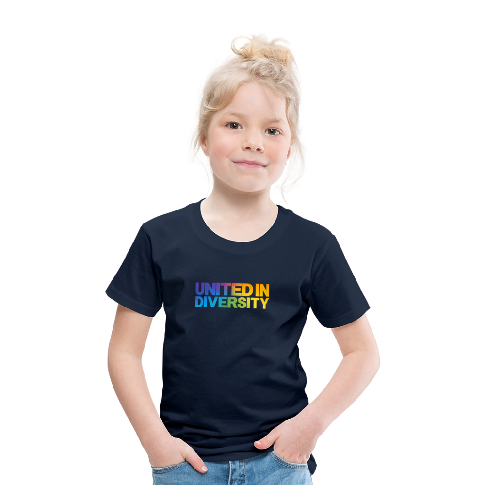 Kids' Premium T-Shirt  - "United in Diversity - LGBTQ" - navy