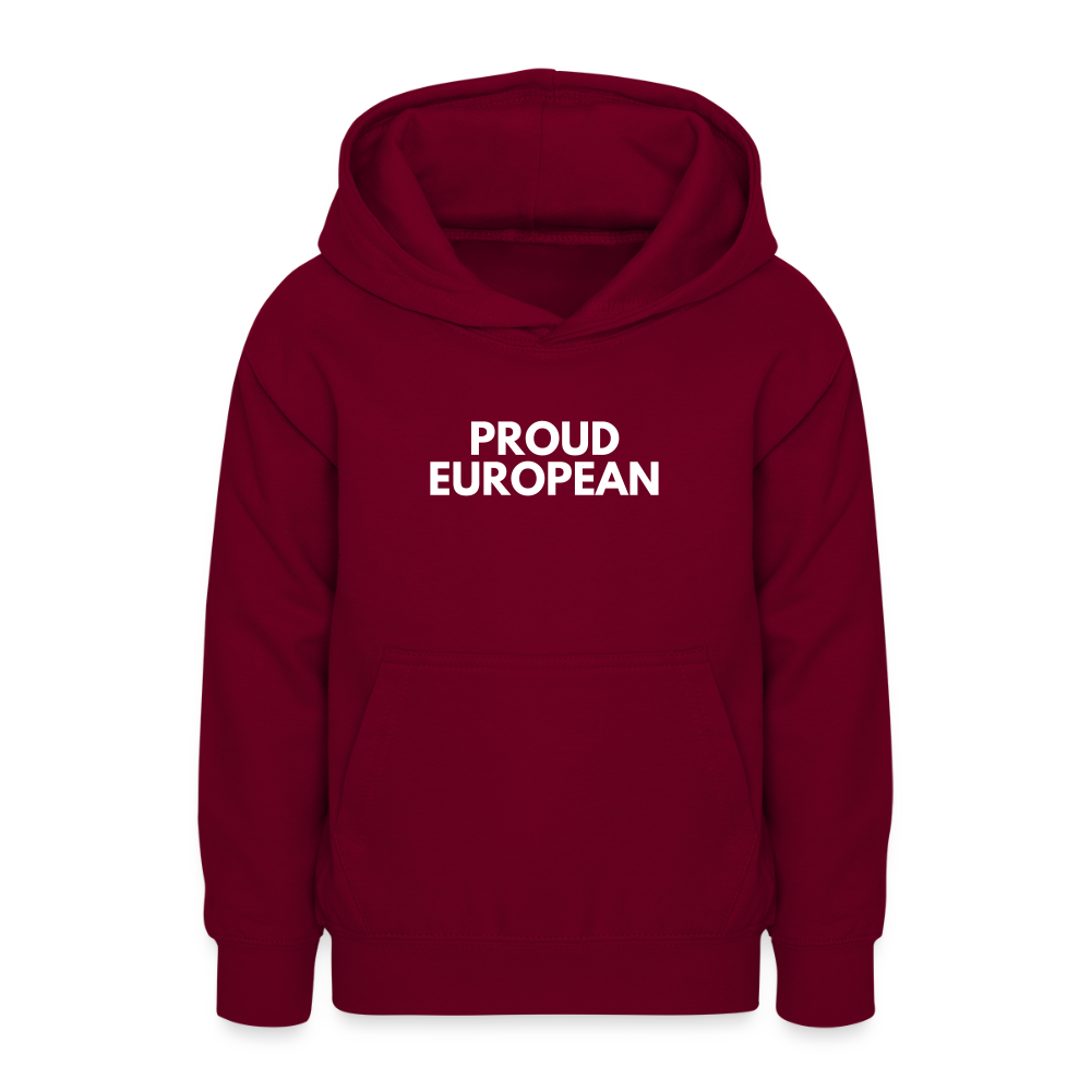 "PROUD EUROPEAN" - Teenager Hoodie - bordeaux