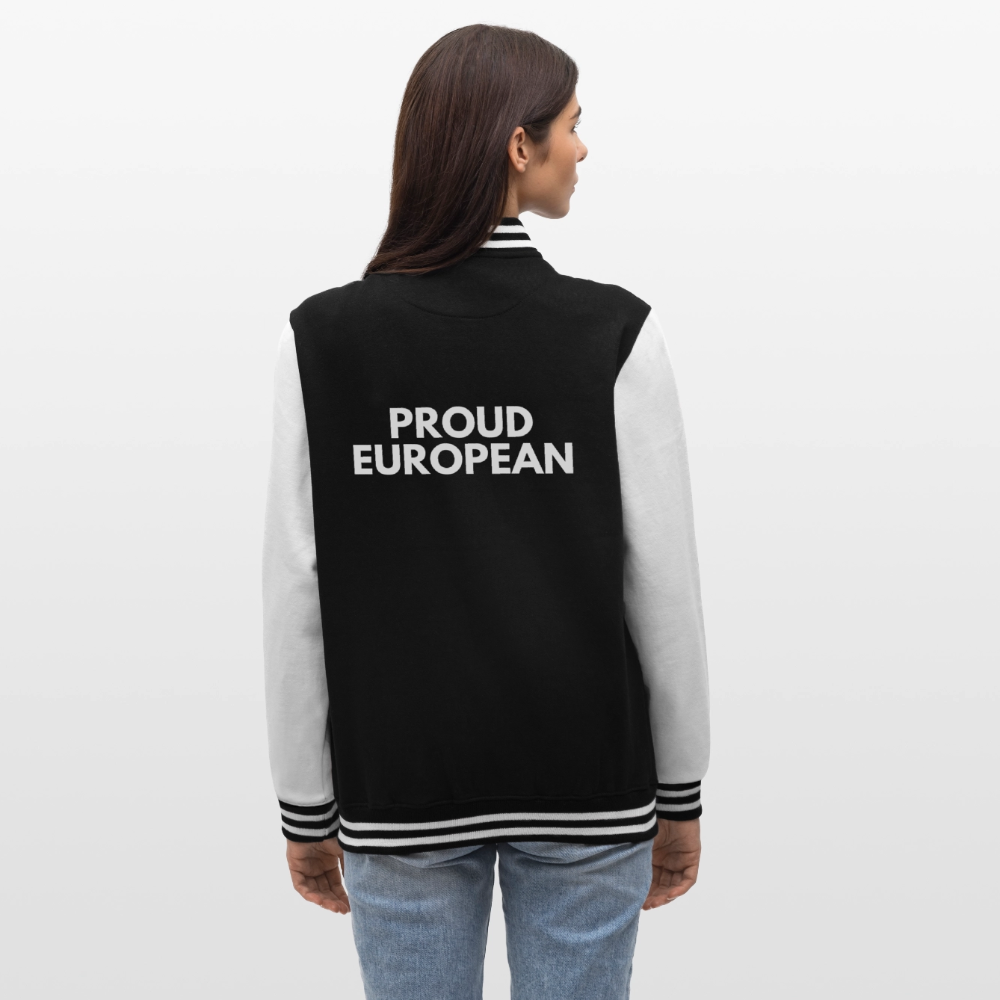 "PROUD EUROPEAN" - College-Sweatjacke - black/white