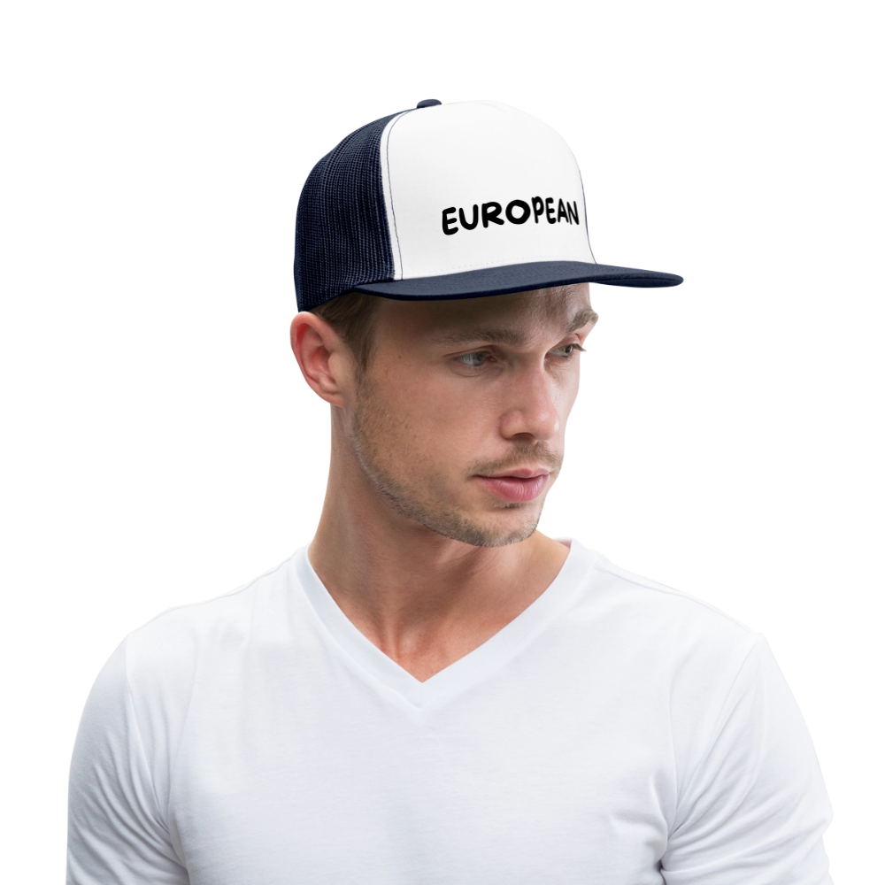 "EUROPEAN" - Trucker Cap - white/navy