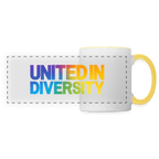 Panoramic Mug - "United in Diversity - LGBTQ" - white/yellow