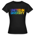 Women's T-Shirt - "United in Diversity - LGBTQ" - black