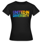 Women's T-Shirt - "United in Diversity - LGBTQ" - black