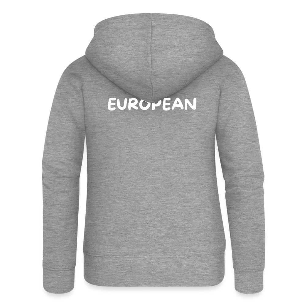"EUROPEAN" - Frauen Premium Kapuzenjacke - heather grey