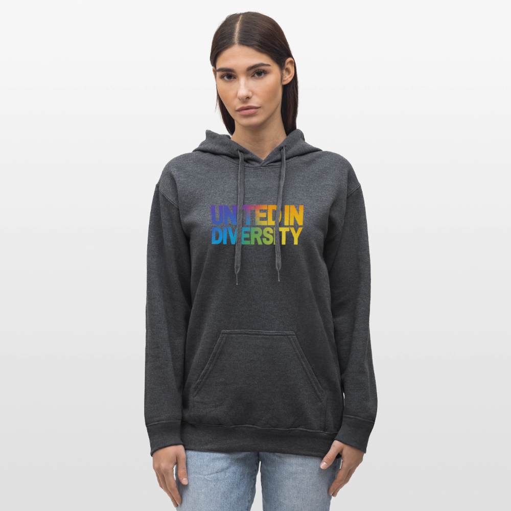 Gildan Unisex Softstyle® Midweight Hoodie  - "United in Diversity - LGBTQ" - dark heather grey