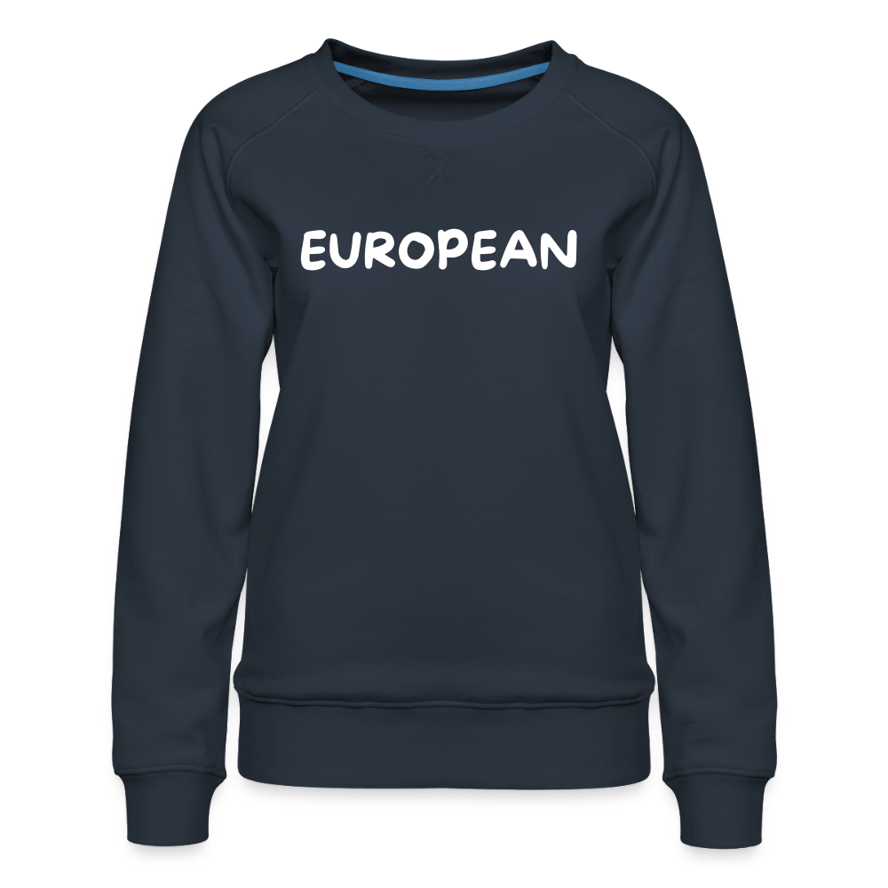 "EUROPEAN" - Frauen Premium Pullover - navy