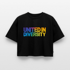 "United in Diversity - LGBTQ" Women’s Oversized Organic Cropped T-Shirt - black