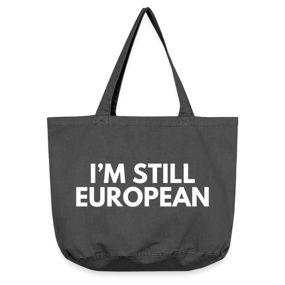 "I'M STILL EUROPEAN" - Vintage-Washed Shopper - vintage black