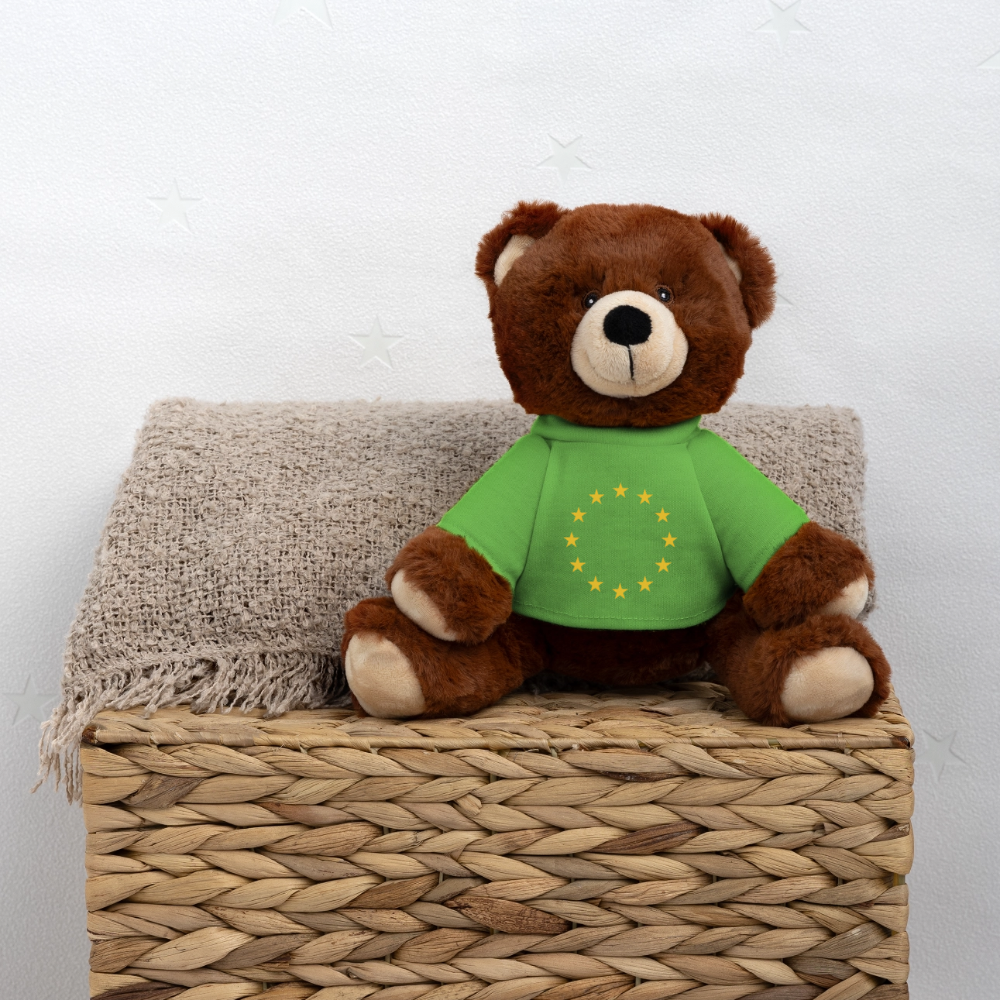"12-Stars" - MiniFeet® RecycelBär® Teddy Bear Brown - light green