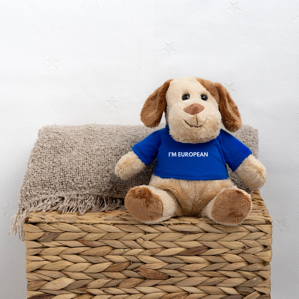 "I'M EUROPEAN" - MiniFeet® Hund Helge - royal blue