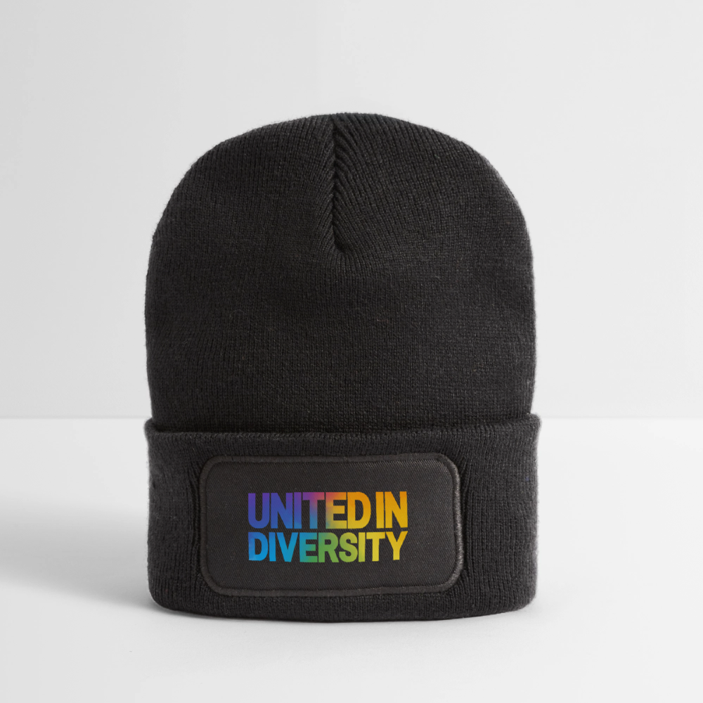Recycled Patch Beanie - "United in Diversity - LGBTQ" - dark grey