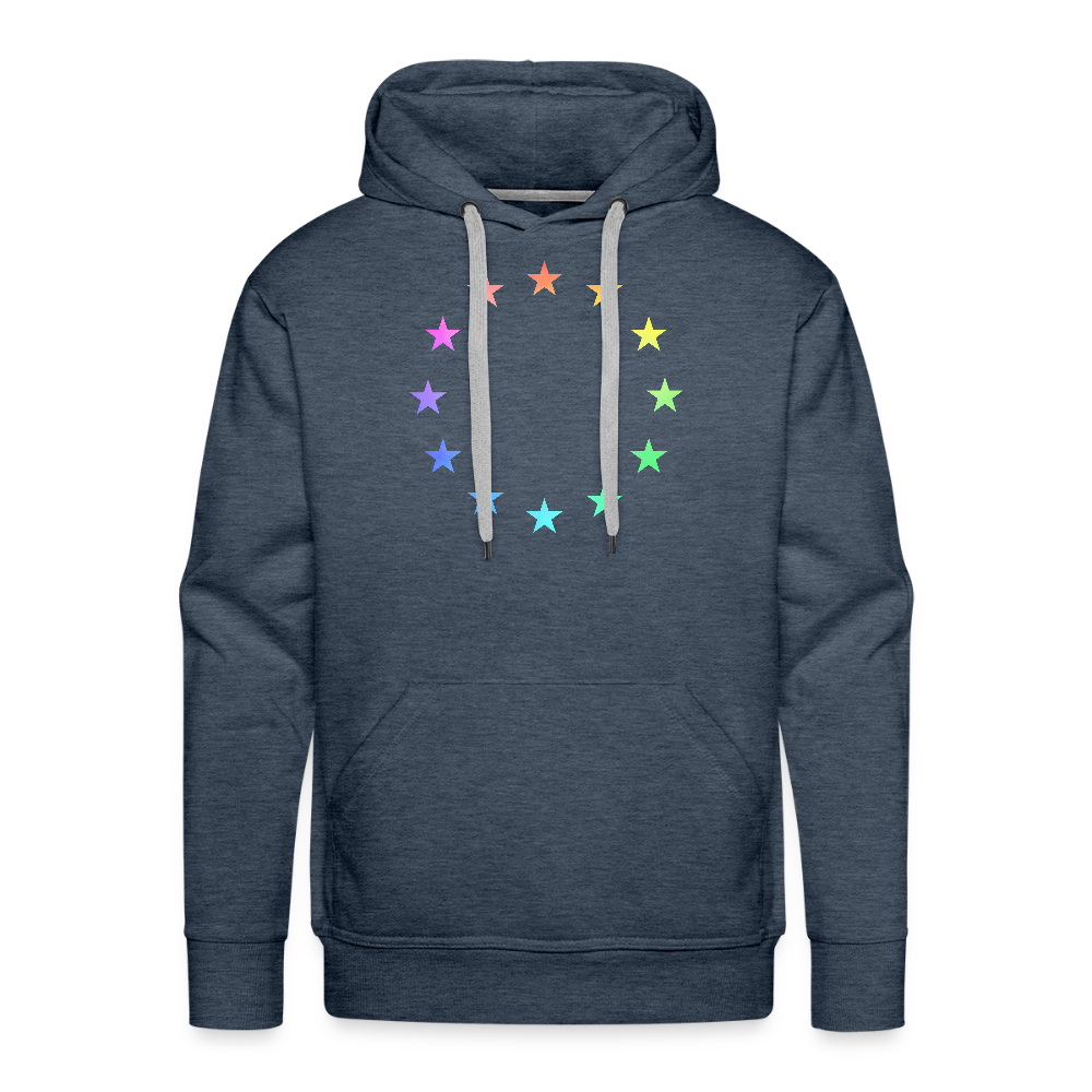 Men’s Premium Hoodie - "12 Stars - LGBTQ" - heather denim