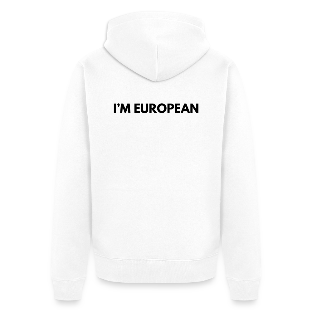 "I'M EUROPEAN" - Männer Kapuzenjacke - white