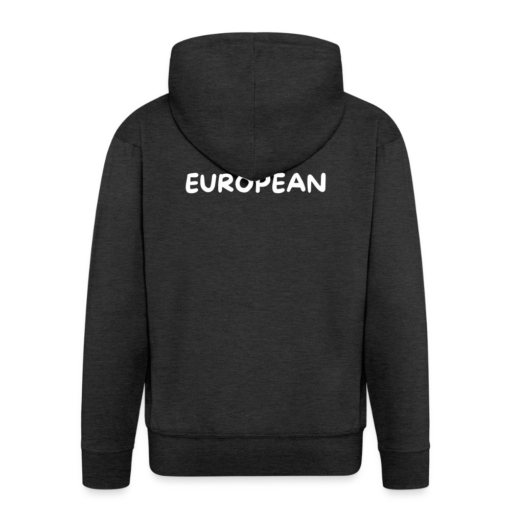 "EUROPEAN" - Männer Premium Kapuzenjacke - charcoal grey