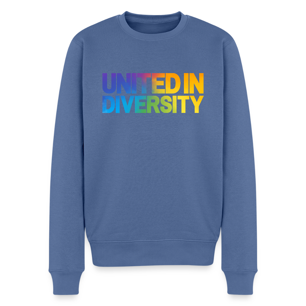 Men’s Premium Sweatshirt - "United in Diversity - LGBTQ" - stone blue