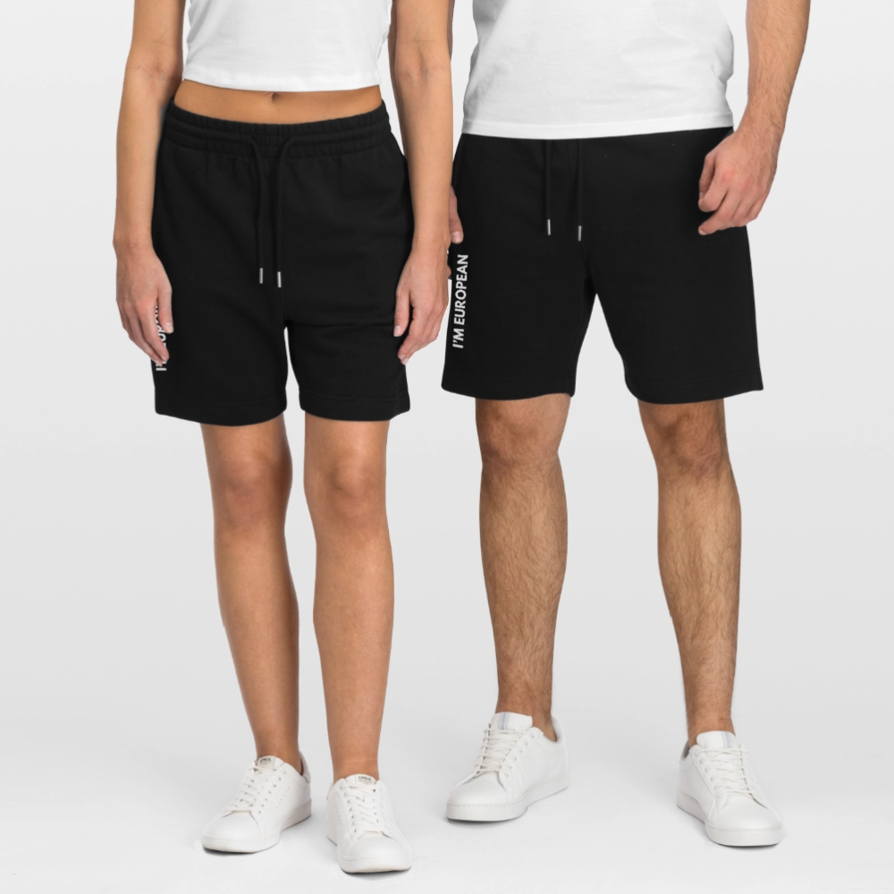 "I'M EUROPEAN" - Stanley/Stella Unisex Bio Joggingshorts Trainer - black
