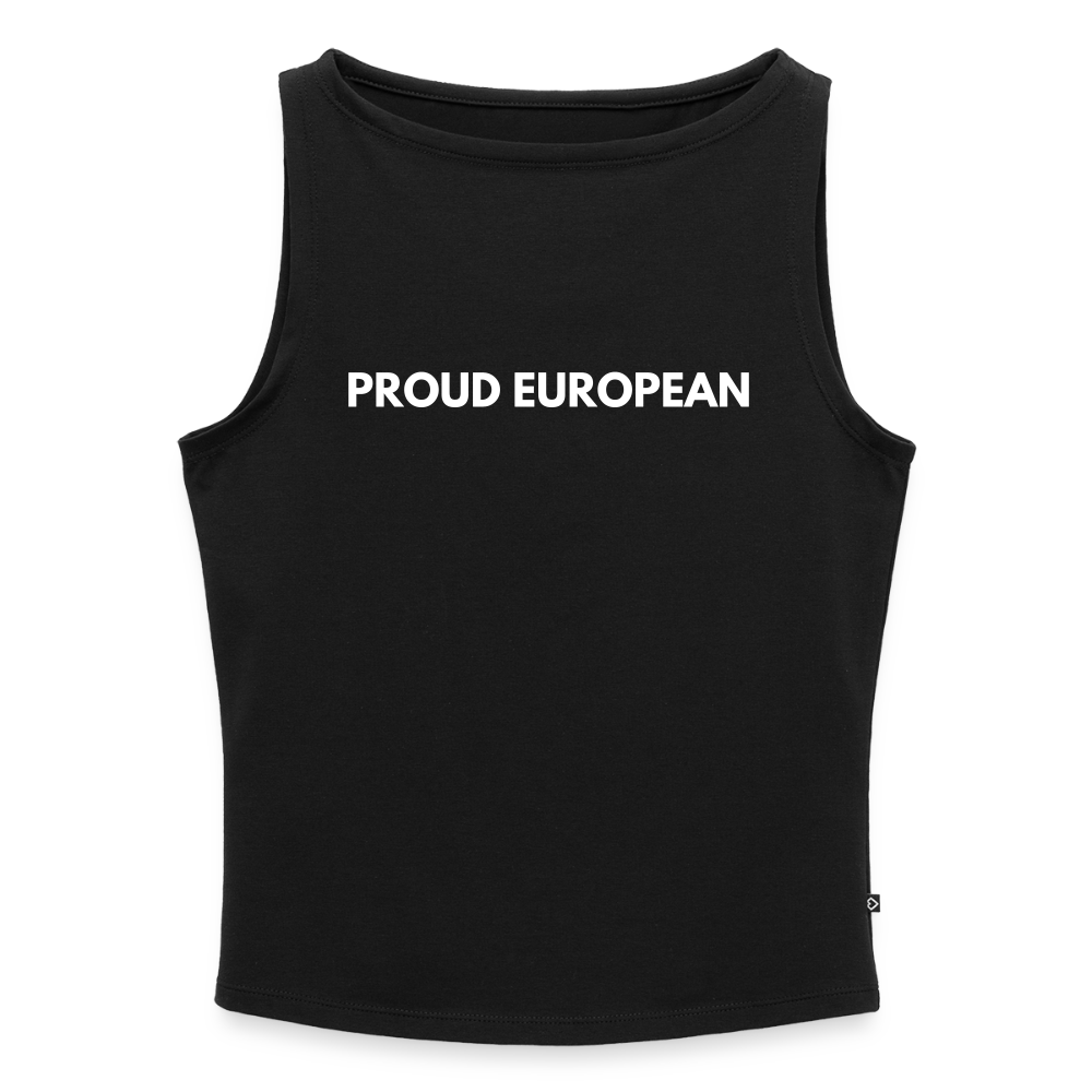 "PROUD EUROPEAN" - Frauen Tank Top mit U-Boot-Ausschnitt - black