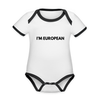 "I'M EUROPEAN" - Baby Bio-Kurzarm-Kontrastbody - white/black