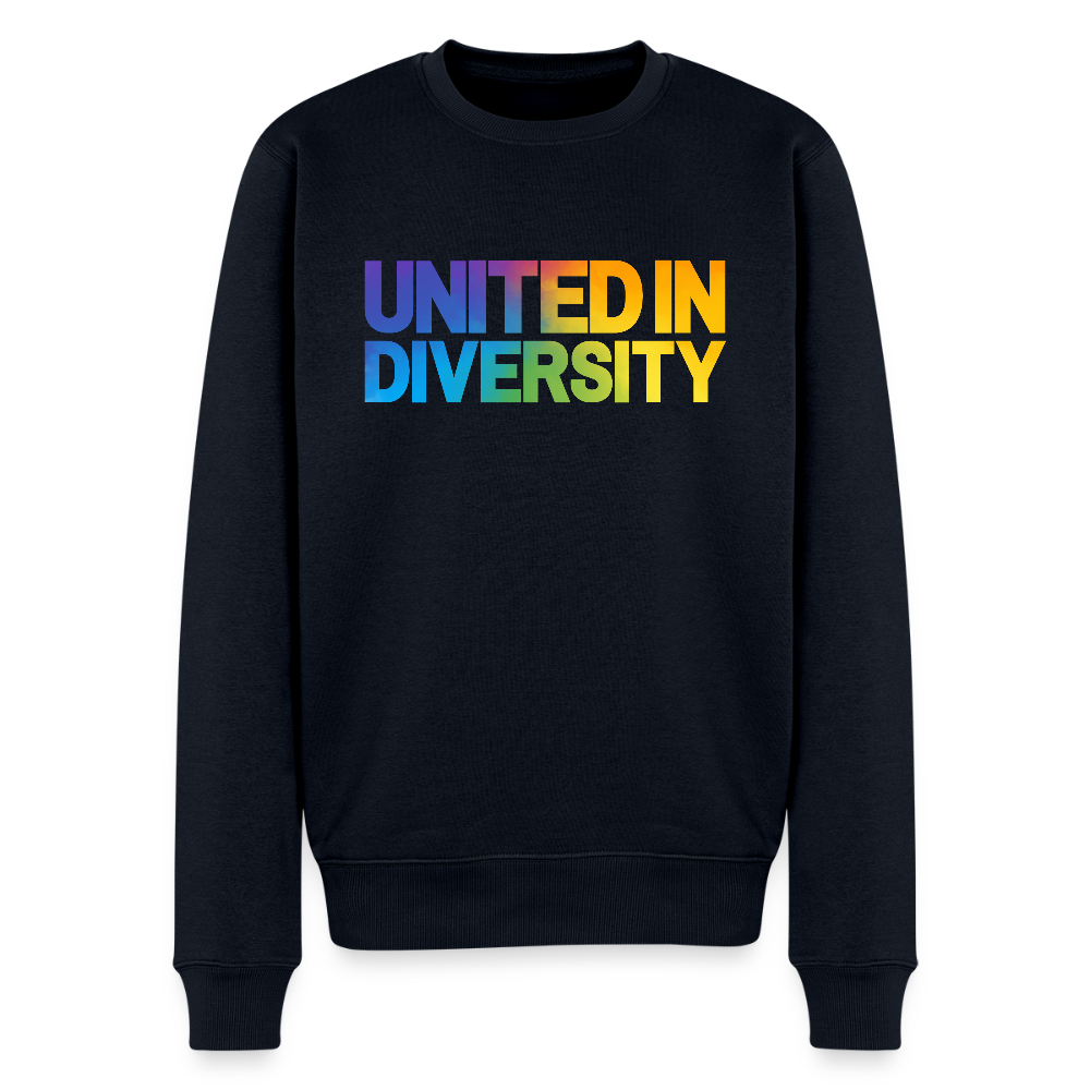 Men’s Premium Sweatshirt - "United in Diversity - LGBTQ" - navy