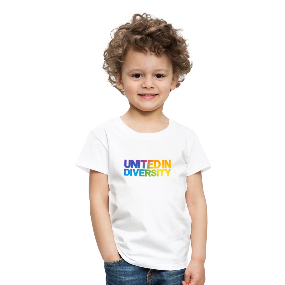 Kids' Premium T-Shirt  - "United in Diversity - LGBTQ" - white