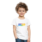 Kids' Premium T-Shirt  - "United in Diversity - LGBTQ" - white