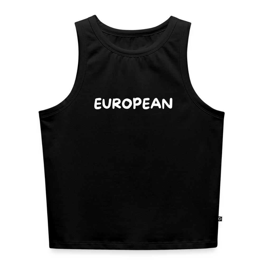 "EUROPEAN" - Frauen Cropped Tank Top - black